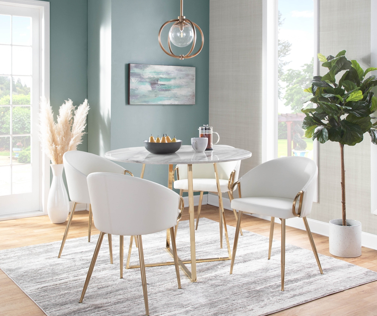 Cherylyn White Gold Side Chair - Thumbnail - Image 8