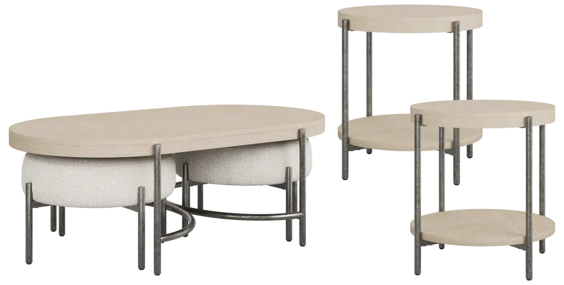 gray 3 pc table set