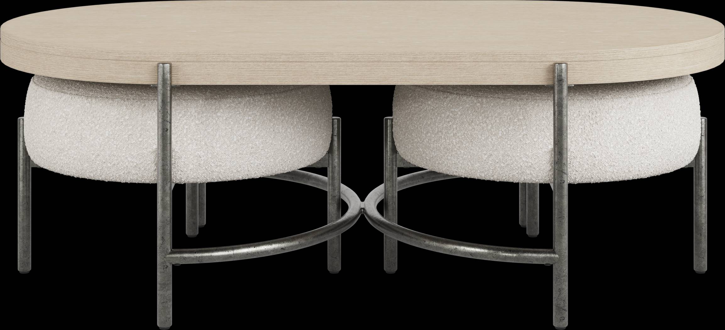 Cheshire Gray Cocktail Table with Two Ottomans - Thumbnail - Image 2