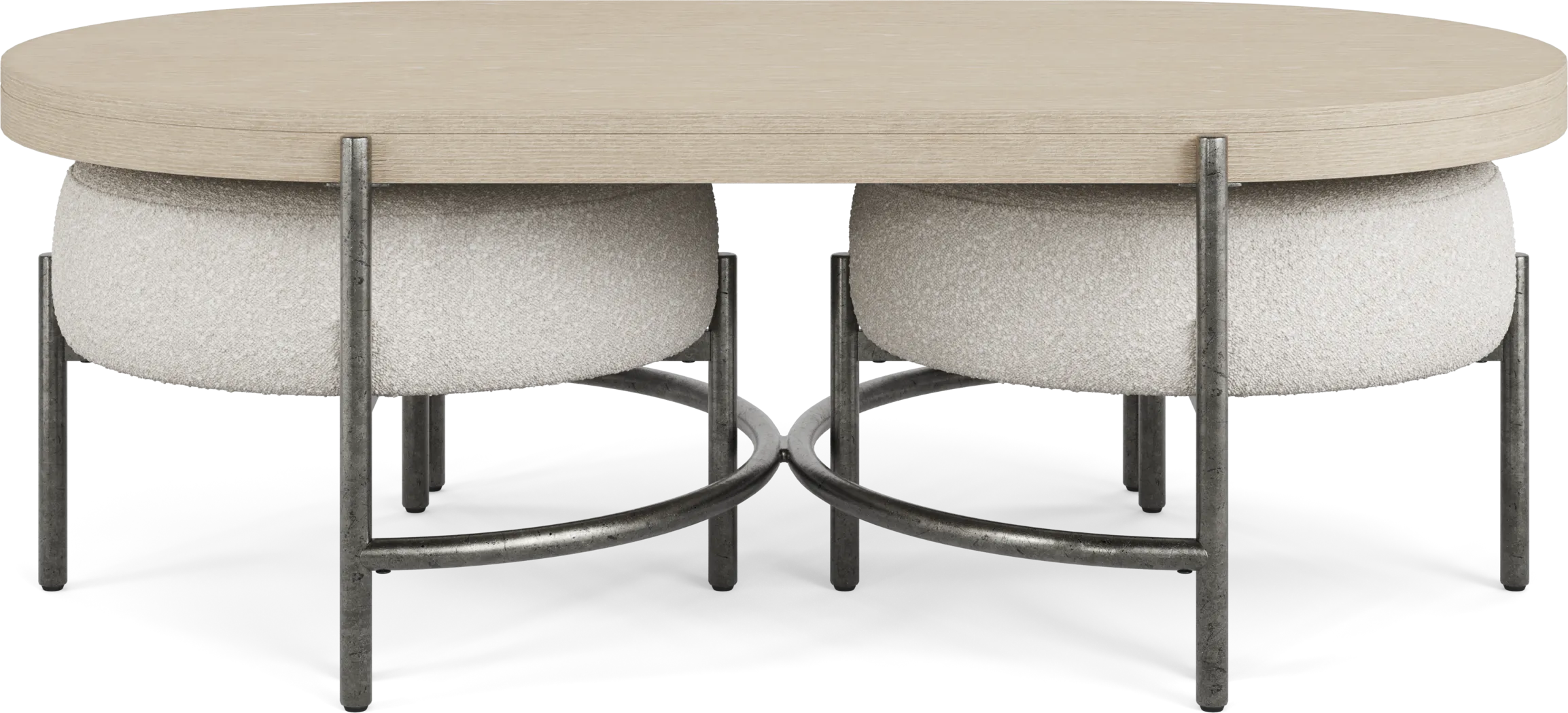 Cheshire Gray Cocktail Table with Two Ottomans - Thumbnail - Image 2