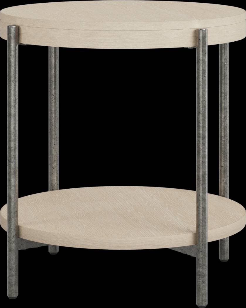 Cheshire Gray Round End Table - Thumbnail - Image 1