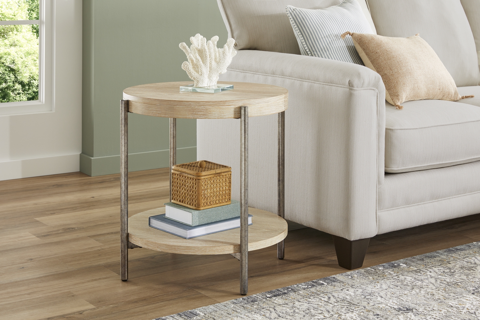Cheshire Gray Round End Table - Thumbnail - Image 3