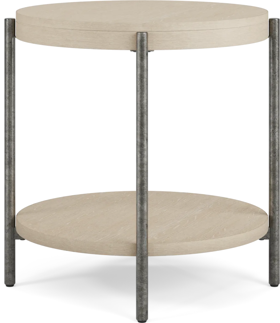 Cheshire Gray Round End Table - Thumbnail - Image 2