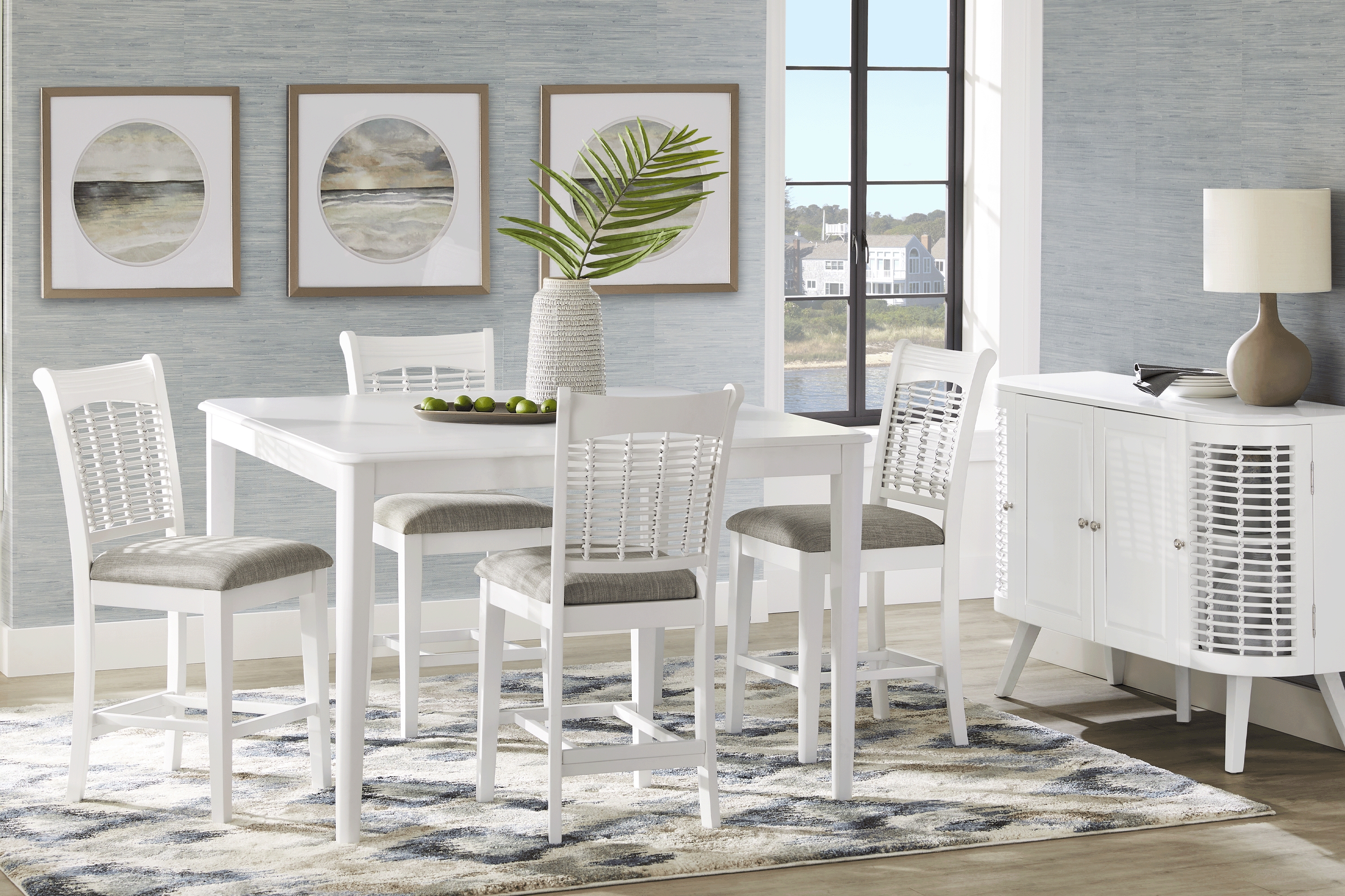 Chesterman White 5 Pc Counter Height Dining Room - Thumbnail - Image 1