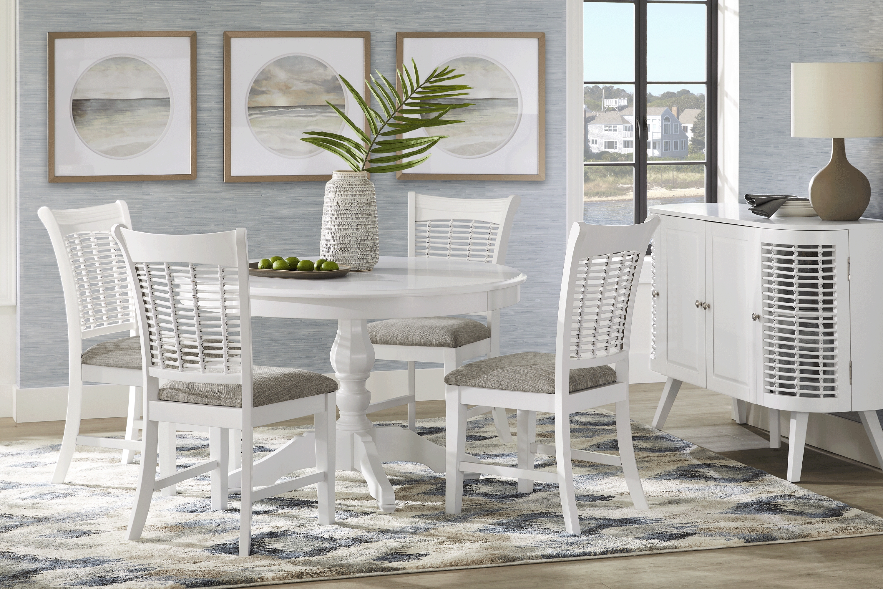Chesterman White 5 Pc Round Dining Room - Thumbnail - Image 1