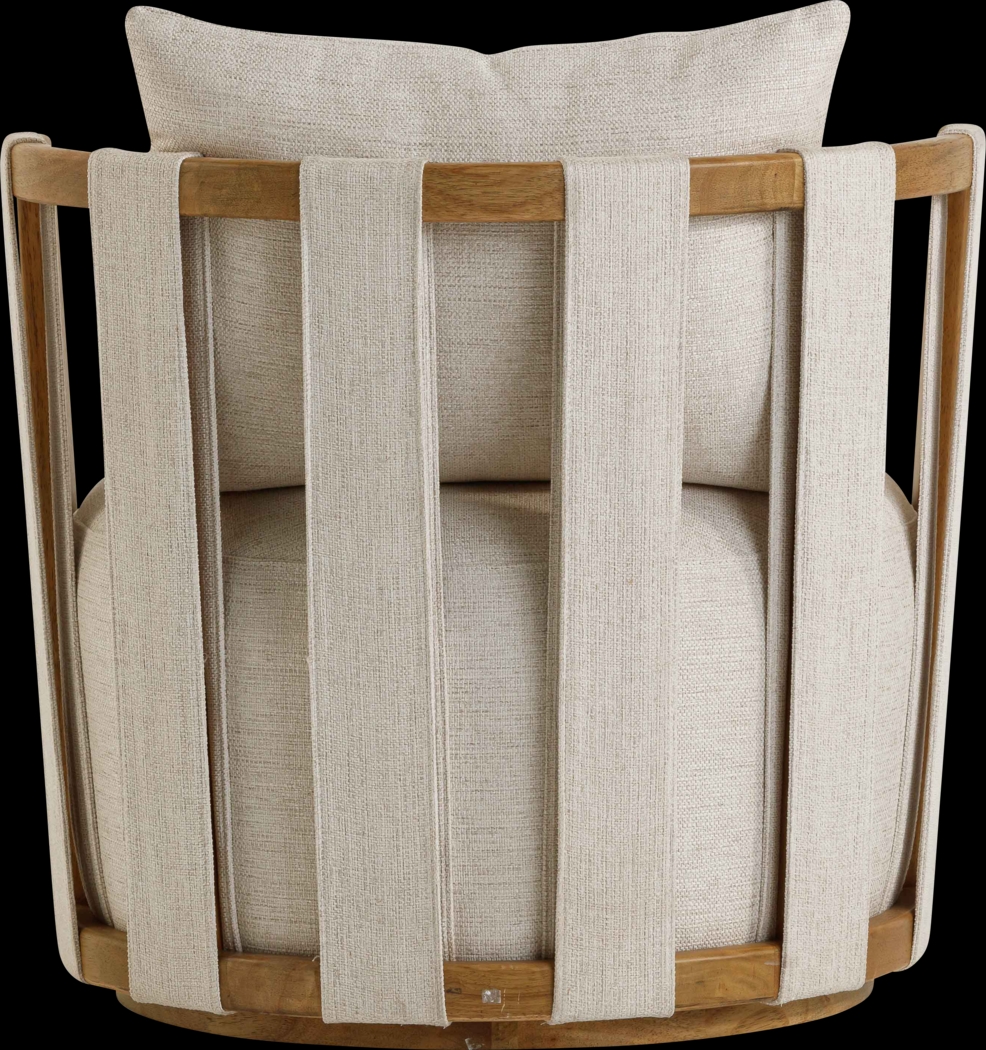 Chesterna Cream Swivel Accent Chair - Thumbnail - Image 4