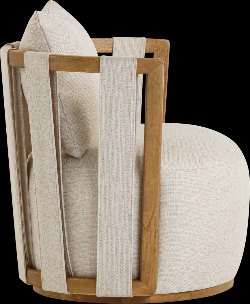 Chesterna Cream Swivel Accent Chair - Thumbnail - Image 5