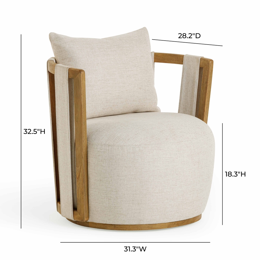 Chesterna Cream Swivel Accent Chair - Thumbnail - Image 6