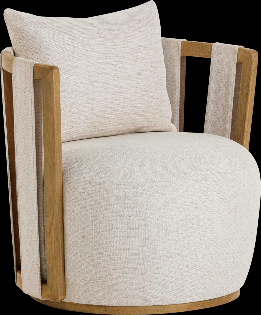 Chesterna Cream Swivel Accent Chair - Thumbnail - Image 1