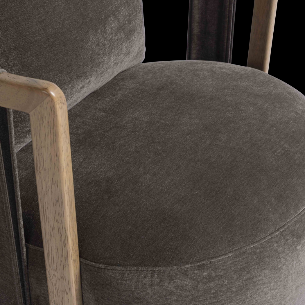 Chesterna Dark Brown Swivel Accent Chair - Thumbnail - Image 2