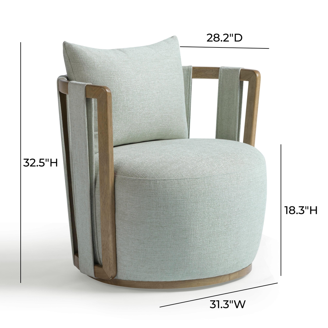 Chesterna Mint Green Swivel Accent Chair - Thumbnail - Image 3