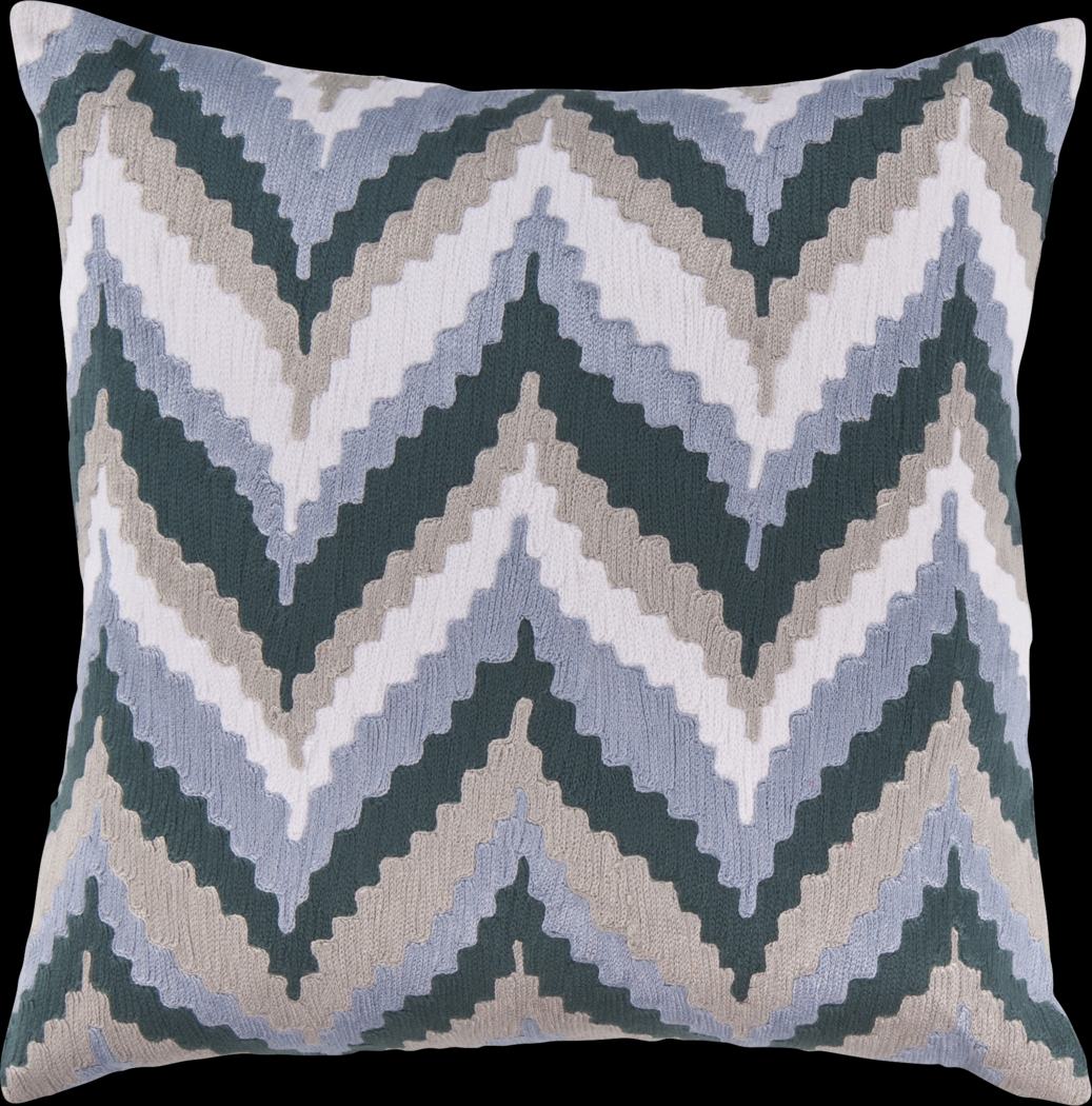 Chevron Beat Blue Accent Pillow - Thumbnail - Image 1