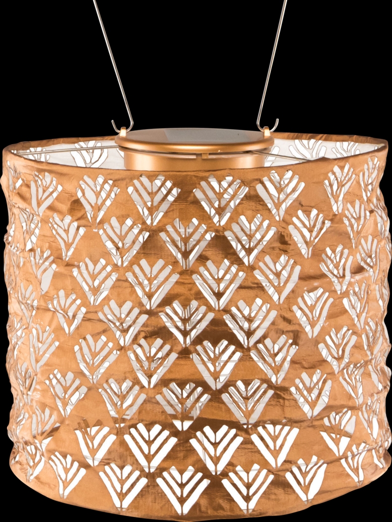 Chevron Rays Copper Outdoor Solar Lantern - Thumbnail - Image 1