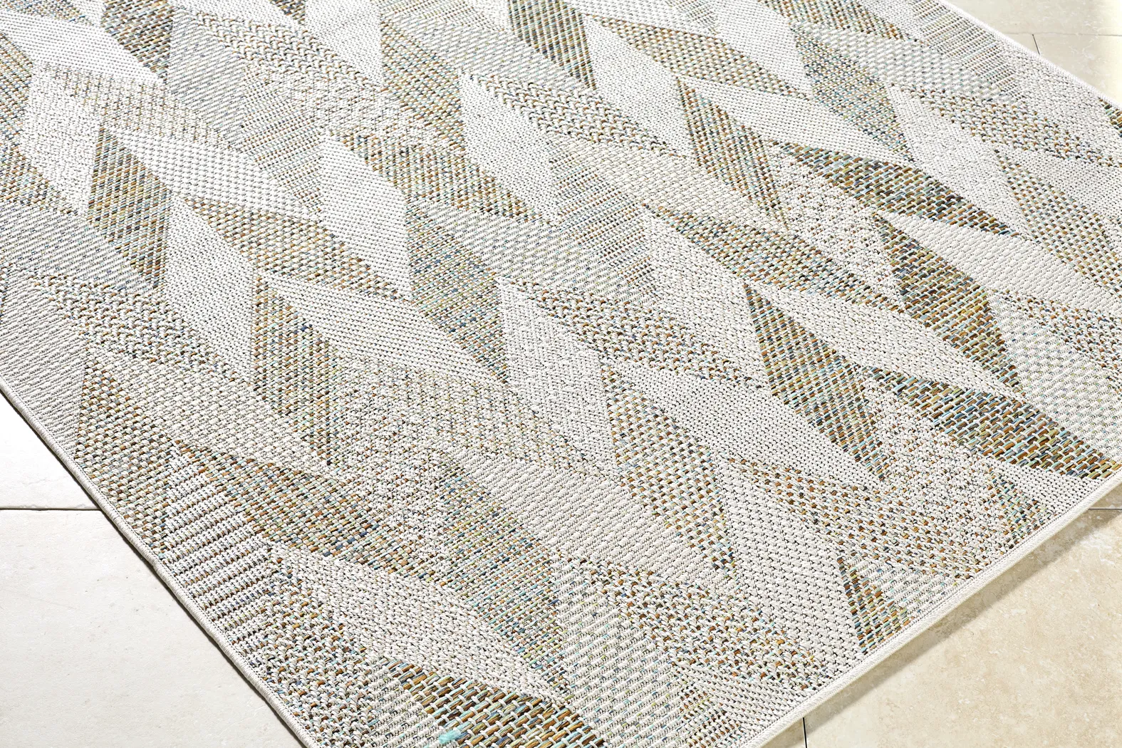 Chevron Vista Tan Multi 5'x7' Indoor/Outdoor Rug - Image 3