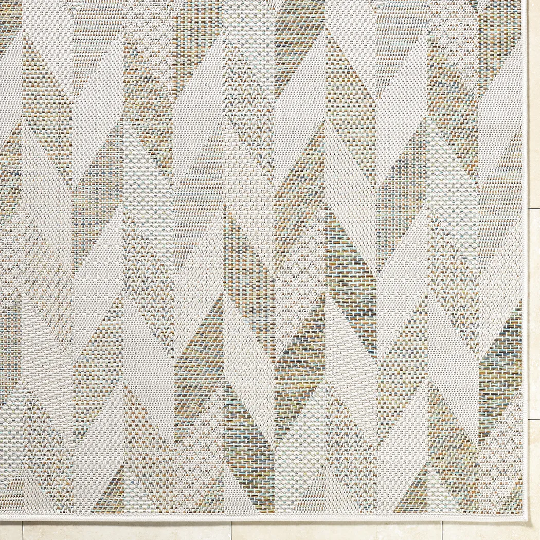 Chevron Vista Tan Multi 5'x7' Indoor/Outdoor Rug - Image 6