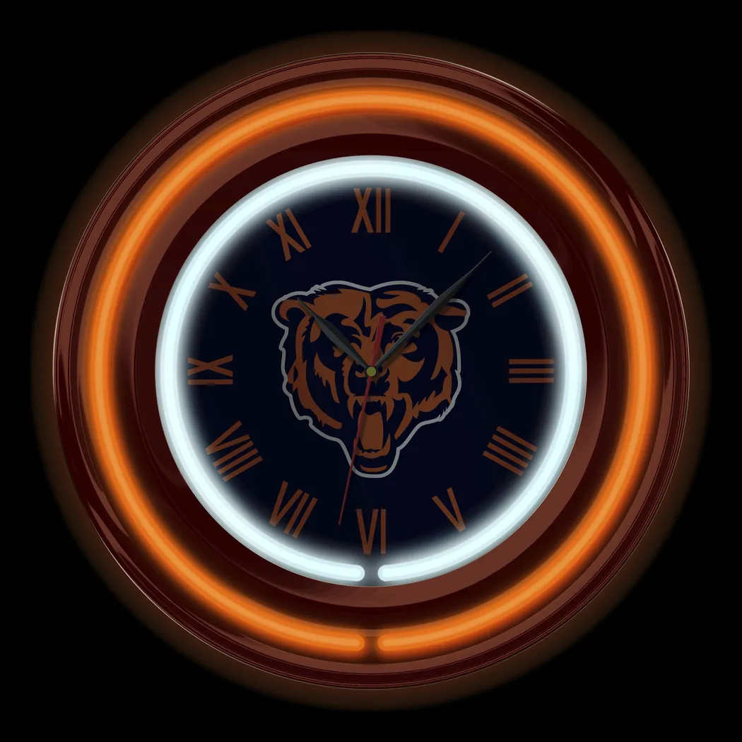 Chicago Bears Blue Neon Wall Clock - Thumbnail - Image 3
