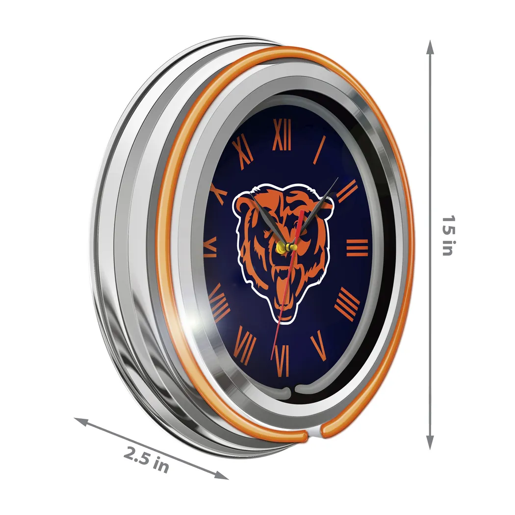Chicago Bears Blue Neon Wall Clock - Thumbnail - Image 4