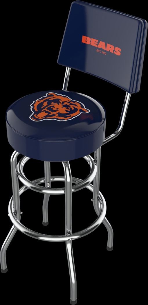 Chicago Bears Navy Swivel Barstool with Back - Thumbnail - Image 1