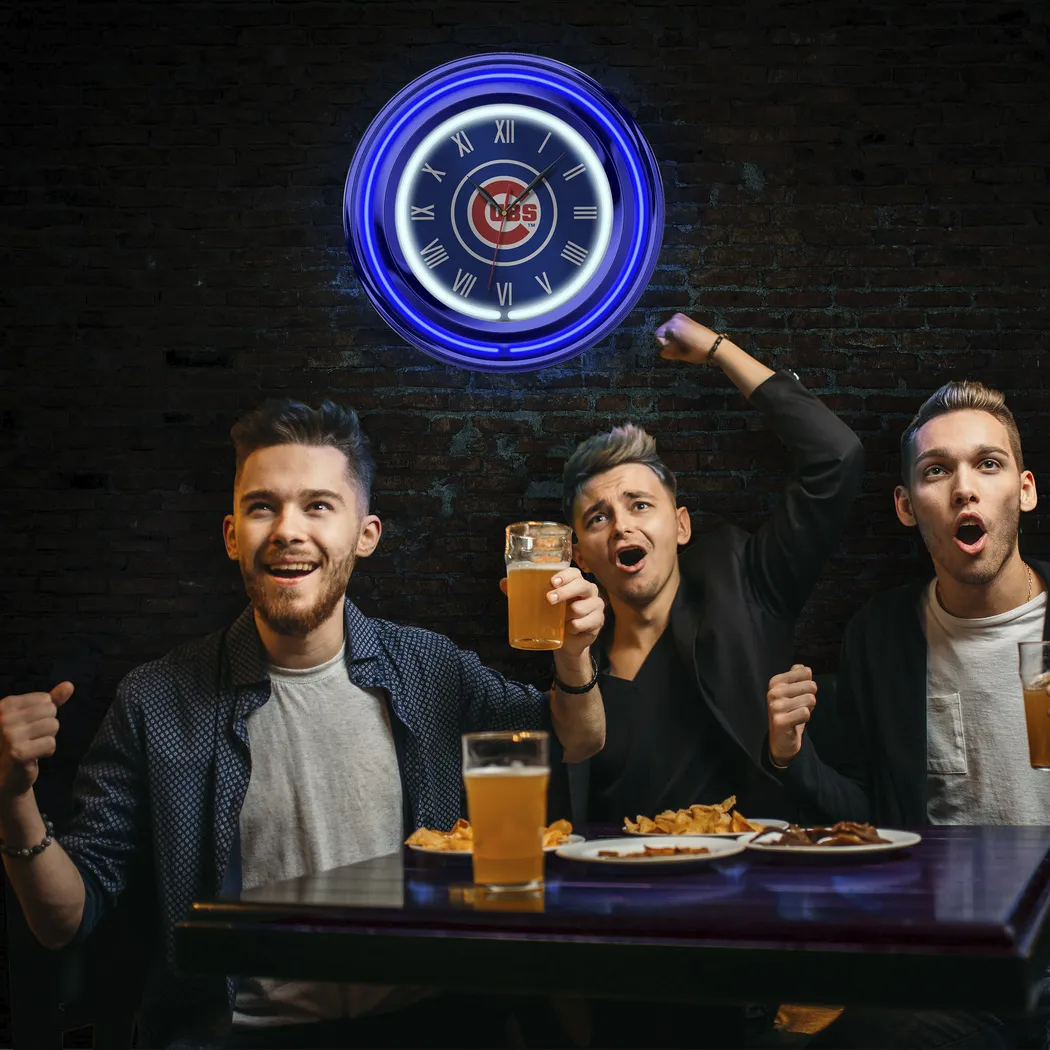 Chicago Cubs Blue Neon Wall Clock - Thumbnail - Image 5