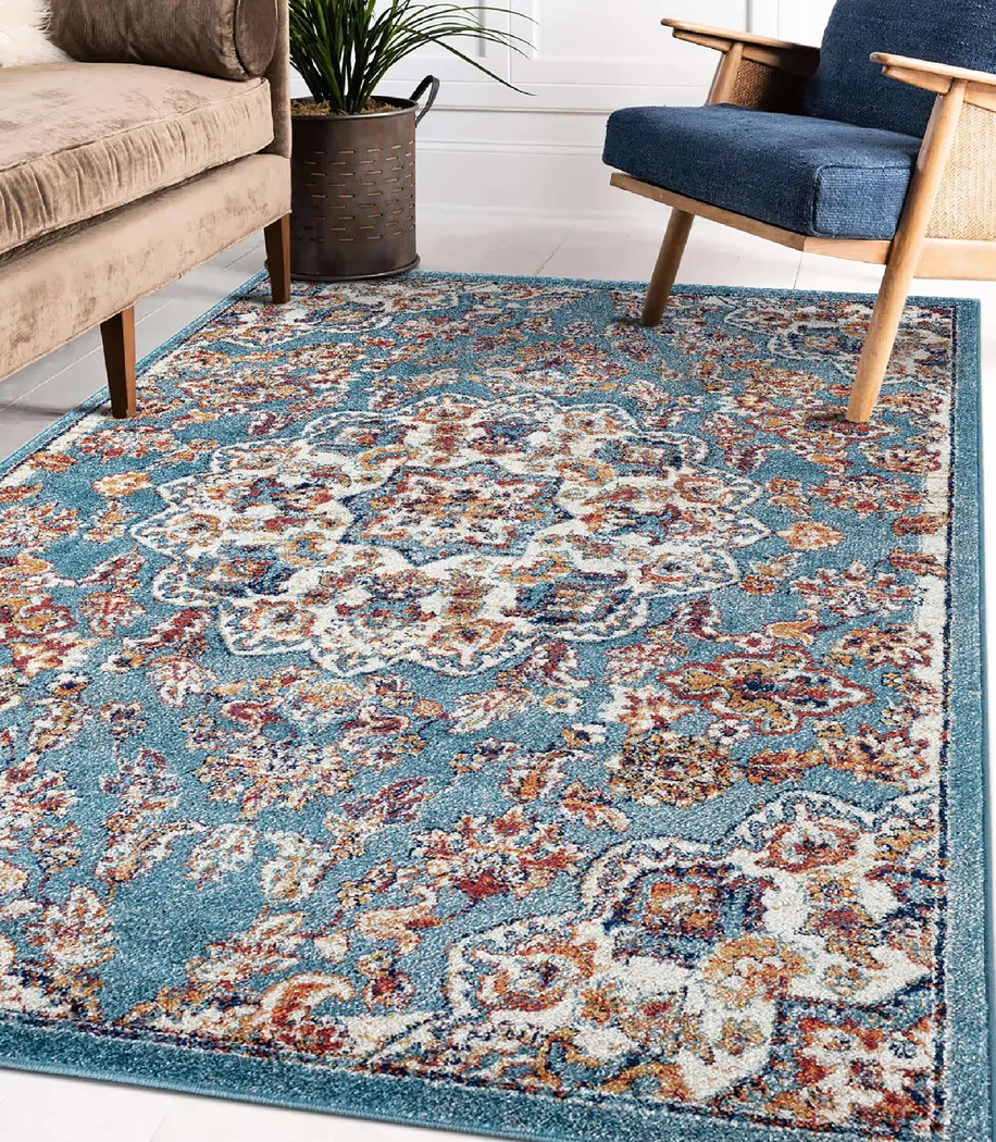 Chicana Blue 7'9 x 9'9 Rug - Thumbnail - Image 2