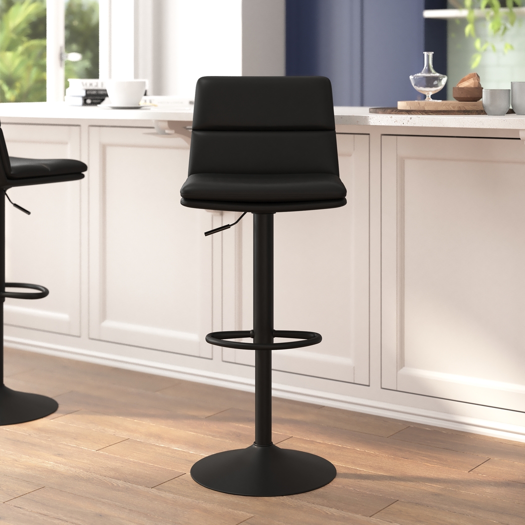 Chickaree Black Barstool, Set of 2 - Thumbnail - Image 2