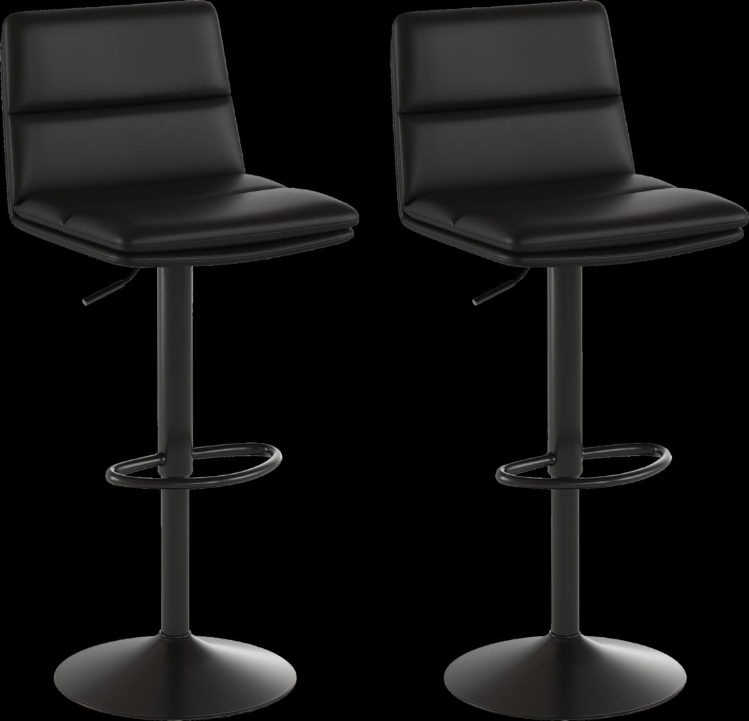 Chickaree Black Barstool, Set of 2 - Thumbnail - Image 1