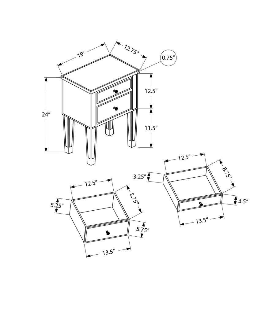 Chickerling Silver Nightstand - Thumbnail - Image 3