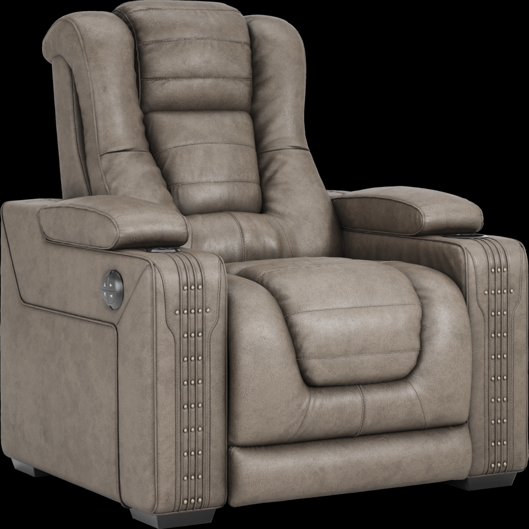 Chief Taupe 6 Pc Dual Power Reclining Living Room - Thumbnail - Image 29