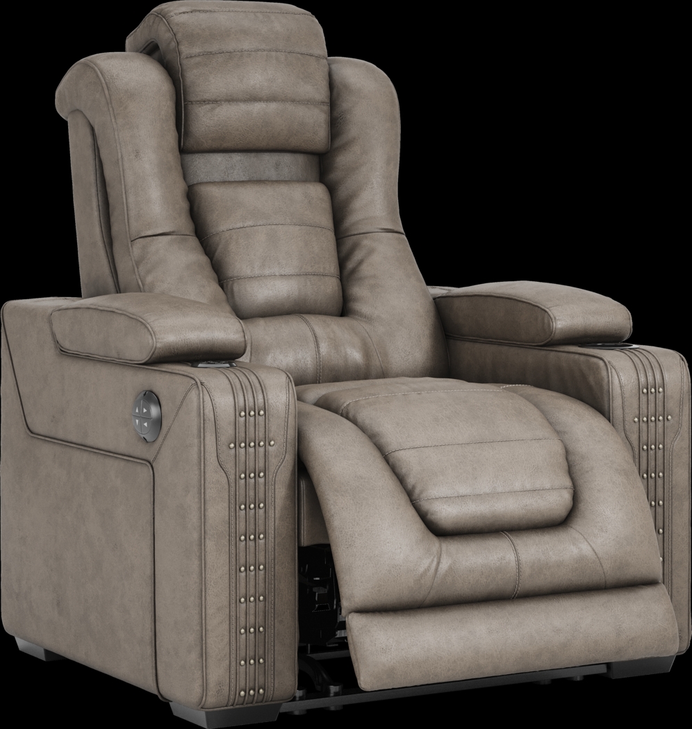 Chief Taupe 6 Pc Dual Power Reclining Living Room - Thumbnail - Image 26