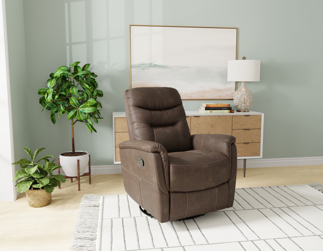 Chierii Brown Glider Recliner - Thumbnail - Image 2