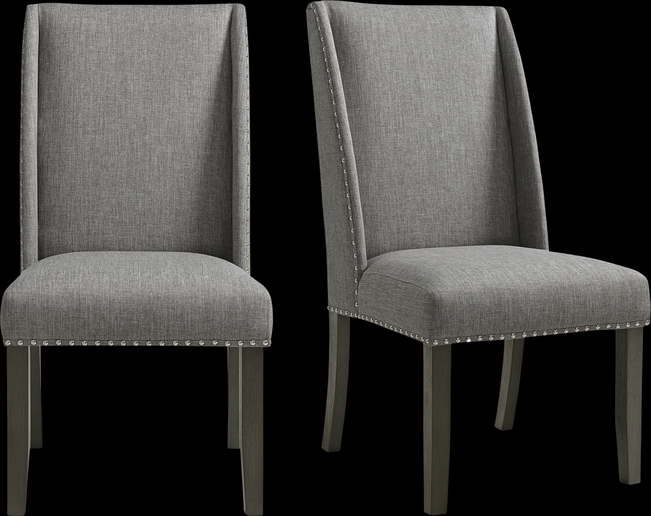 Chinara Charcoal Side Chair, Set of 2 - Thumbnail - Image 1