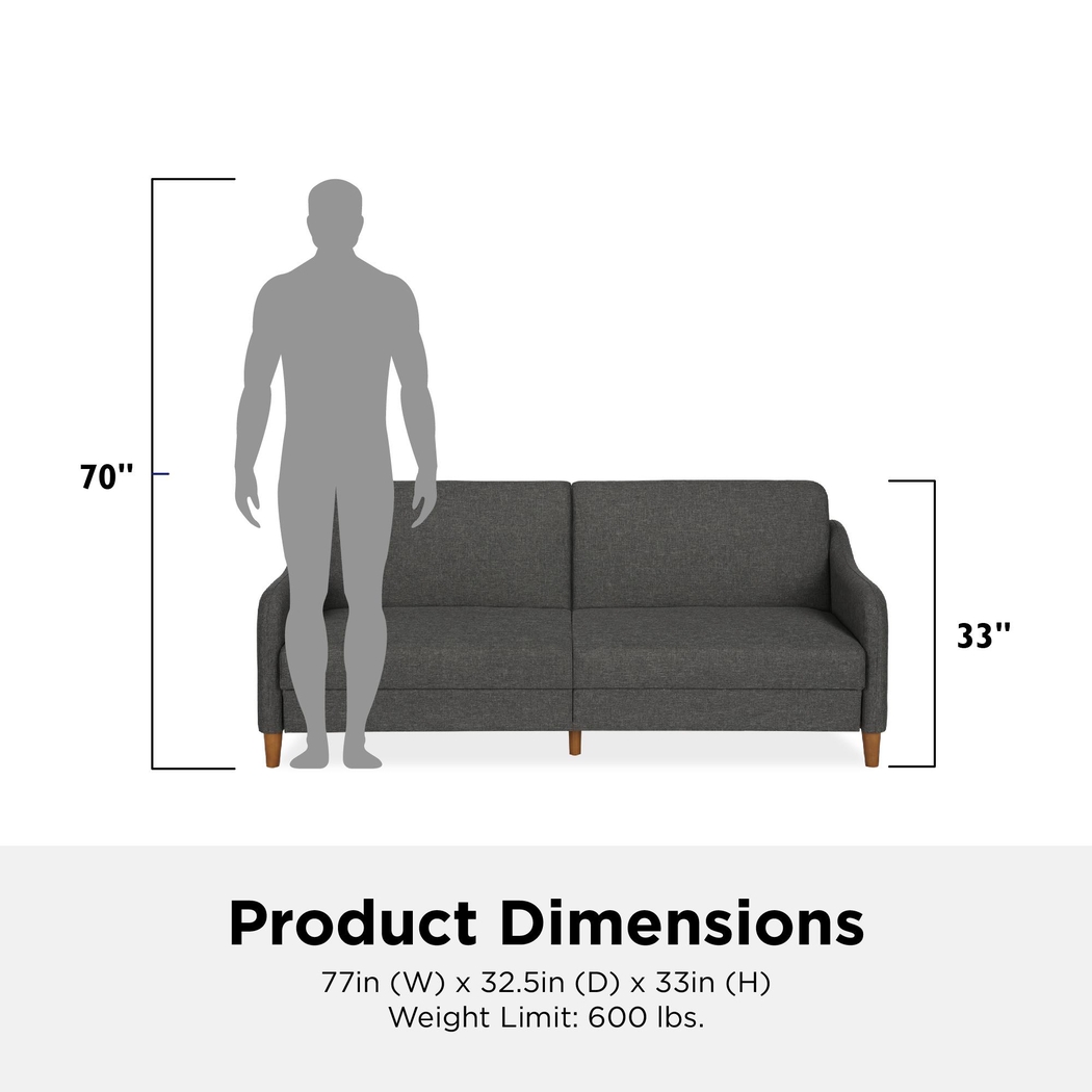 Chinauld II Gray Futon - Thumbnail - Image 15