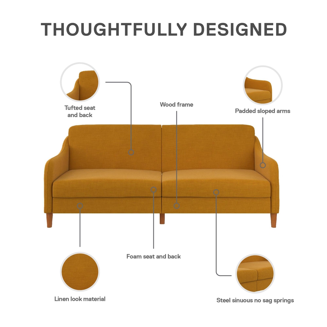 Chinauld II Mustard Futon - Thumbnail - Image 5