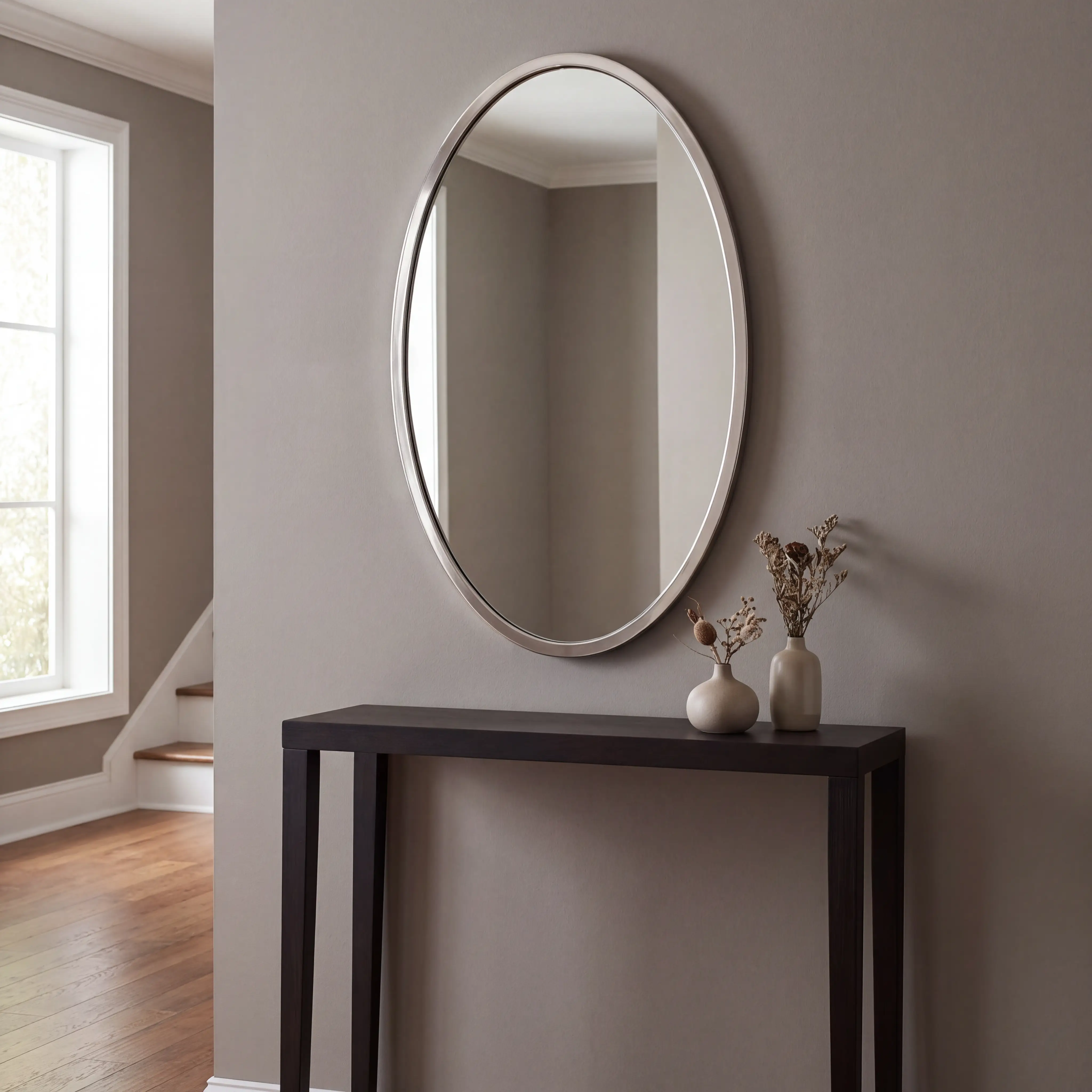 Chintal Silver Oval Mirror - Thumbnail - Image 4