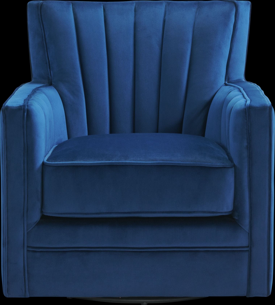 Chippenham Blue Accent Swivel Chair - Thumbnail - Image 2