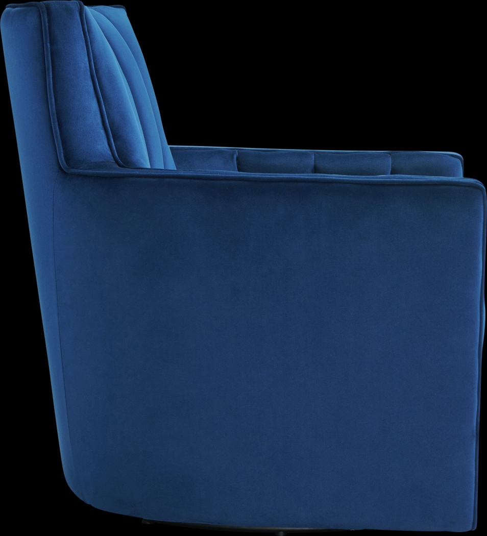 Chippenham Blue Accent Swivel Chair - Thumbnail - Image 3