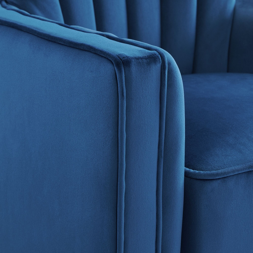 Chippenham Blue Accent Swivel Chair - Thumbnail - Image 4