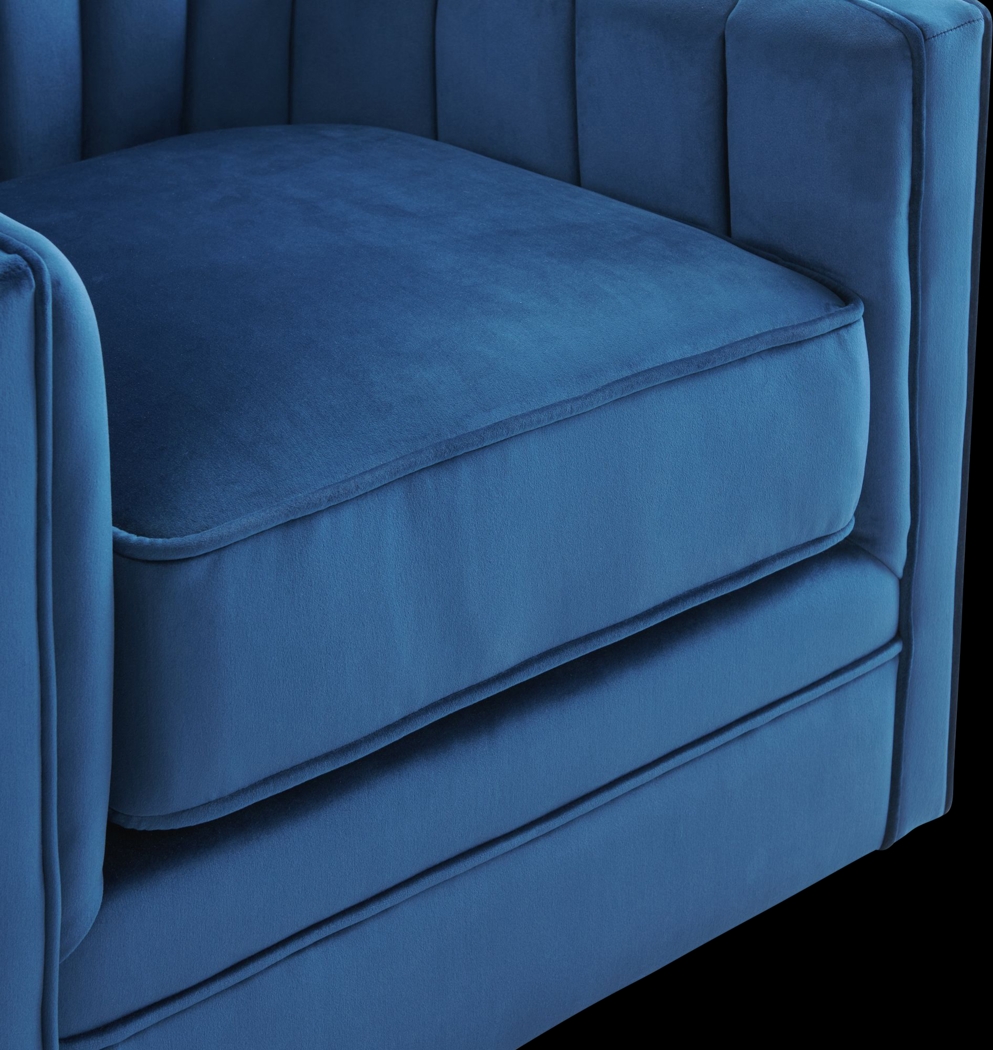 Chippenham Blue Accent Swivel Chair - Thumbnail - Image 6