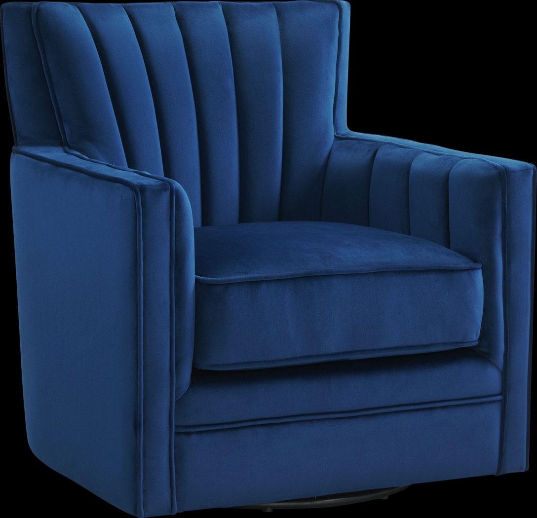 Chippenham Blue Accent Swivel Chair - Thumbnail - Image 1