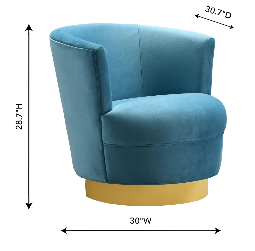 Chisholm Blue Swivel Chair - Thumbnail - Image 7