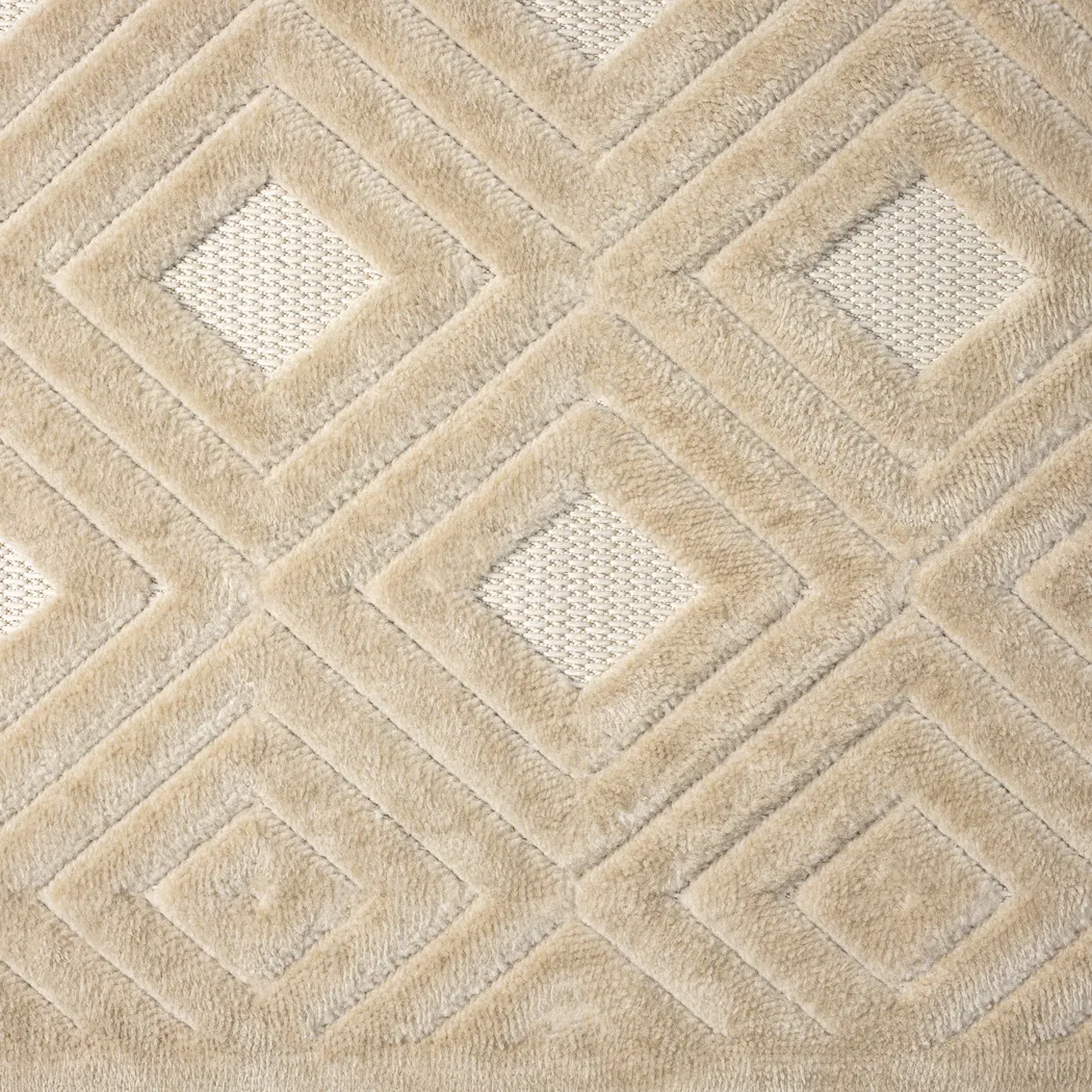 Chivons Beige 5' x 7' Indoor,Outdoor Rug - Thumbnail - Image 9