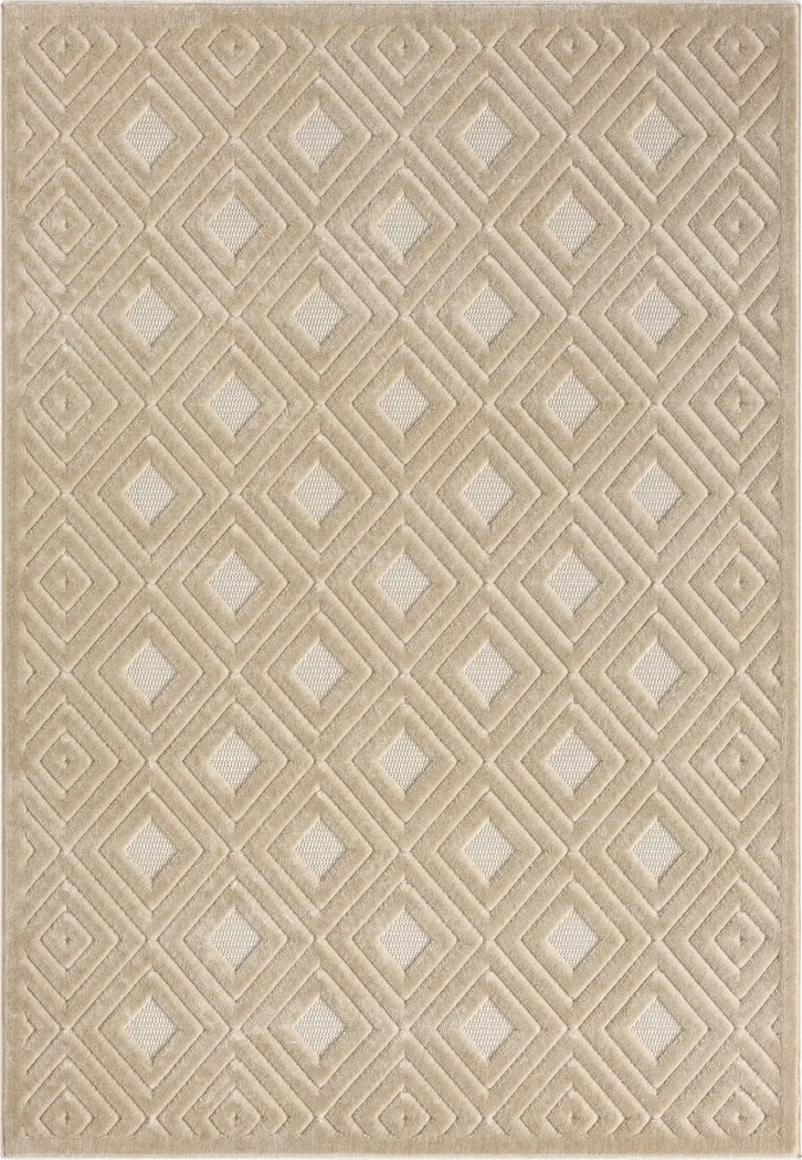Chivons Beige 5' x 7' Indoor,Outdoor Rug - Thumbnail - Image 1