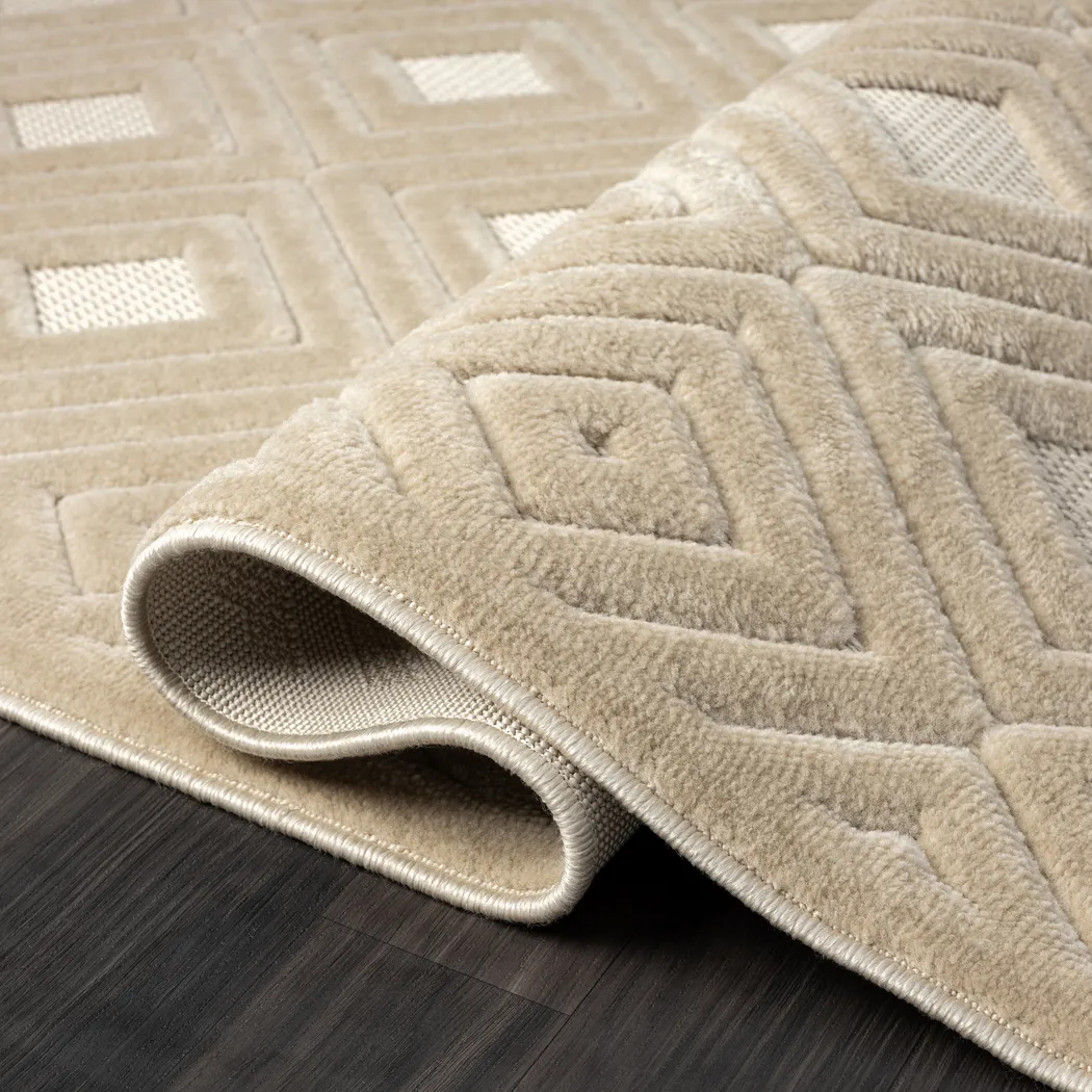 Chivons Beige 7'10 x 9'10 Indoor,Outdoor Rug - Thumbnail - Image 6