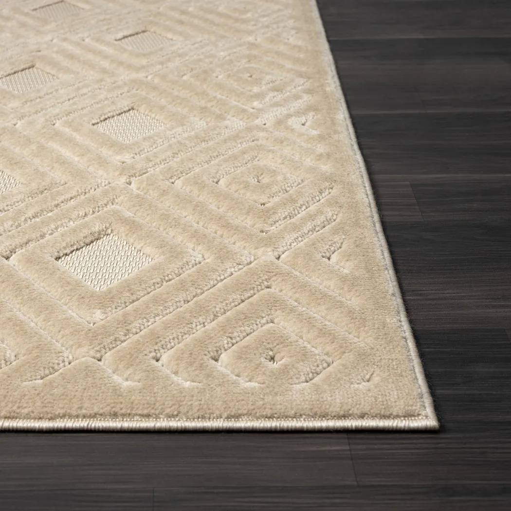 Chivons Beige 7'10 x 9'10 Indoor,Outdoor Rug - Thumbnail - Image 7