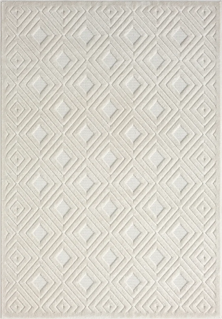 Chivons Ivory 5' x 7' Indoor,Outdoor Rug - Thumbnail - Image 1