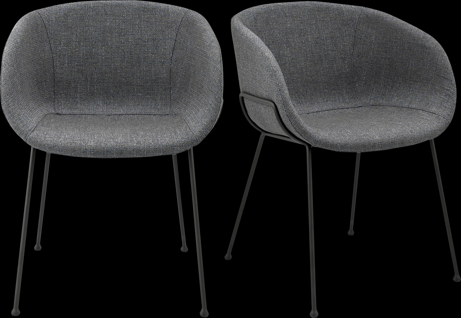 Choupique Blue Arm Chair, Set of 2 - Thumbnail - Image 1