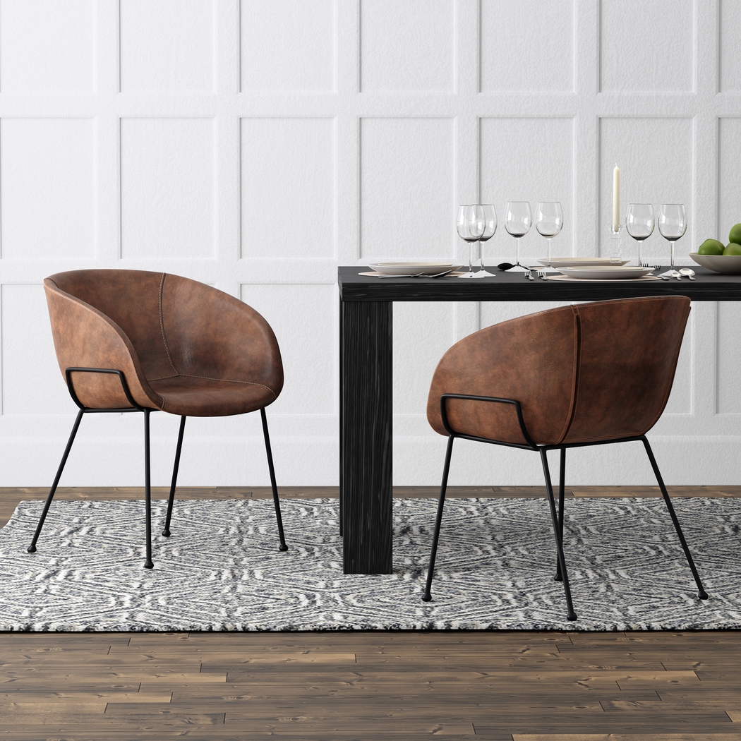 Choupique Brown Arm Chair, Set of 2 - Thumbnail - Image 2