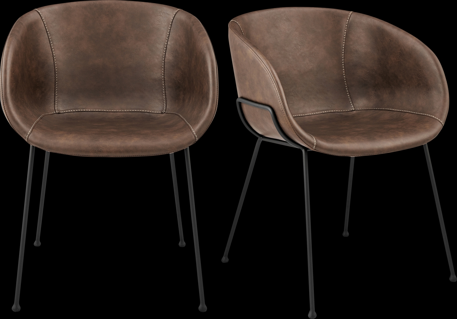 Choupique Brown Arm Chair, Set of 2 - Thumbnail - Image 1