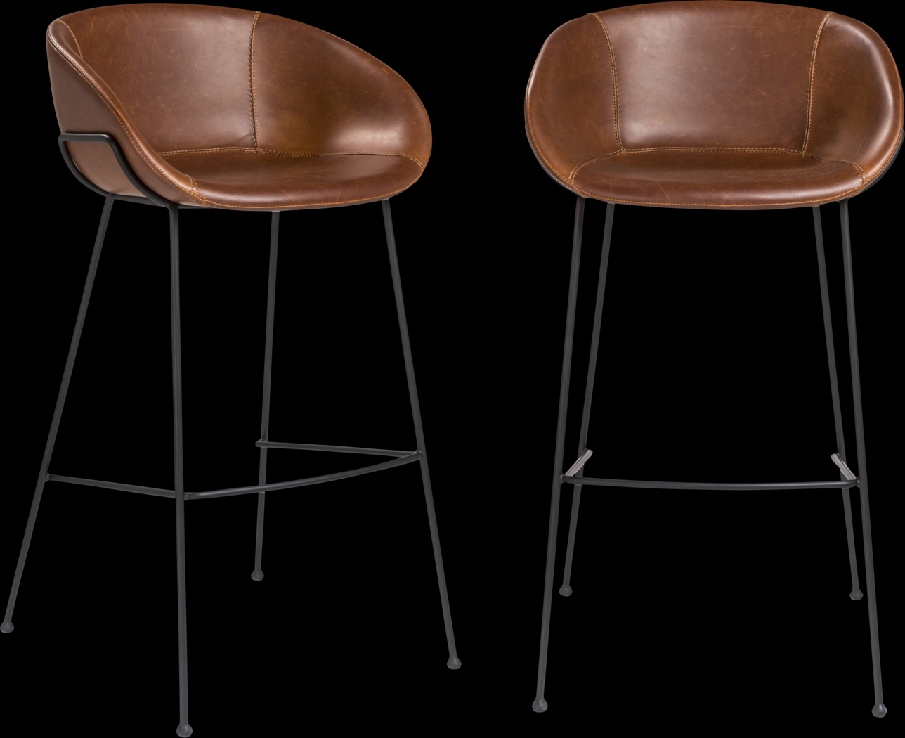 Choupique Dark Brown Barstool, Set of 2 - Thumbnail - Image 1