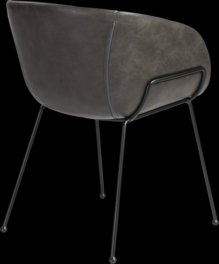 Choupique Dark Gray Arm Chair, Set of 2 - Thumbnail - Image 5